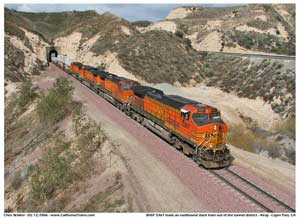 BNSF 5367 heading through the Alray tunnel district