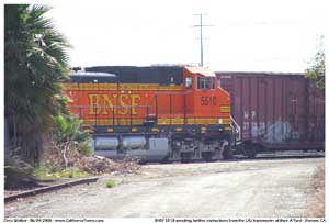 * BNSF 5510 waiting for track assignment from the LAJ Yardmaster