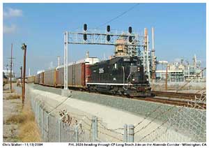 PHL 2026 bringing a autorack train through CP Long Beach Jct. enroute to one of the automobile yards in the area.