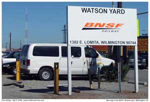 A new sign sit's at the entrance to the Watson yard. This sign was put in place between August  and September 2006