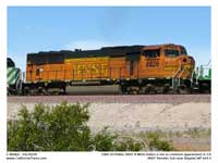 The Fifth engine back in the consist was this BNSF SD70Mac ... a rare visitor to Socal.