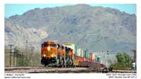 ... BNSF 5037 west coming through Cadiz as another railfan captures his to the east ...